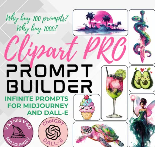 AIcreativeTools – Clipart Prompt Builder PRO Version for Midjourney