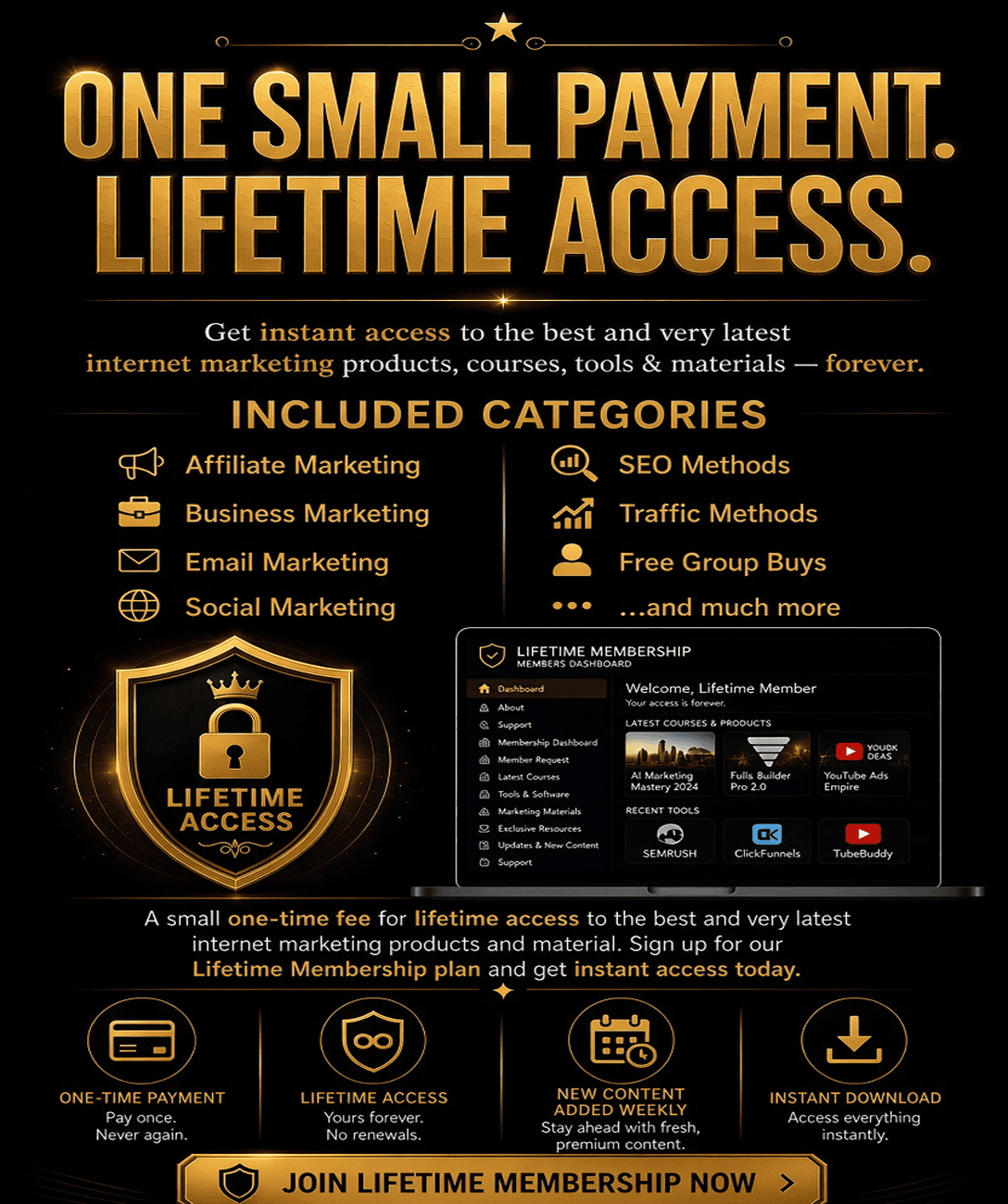 Lifetime access to marketing tools, courses, and more with getWSOdownload.